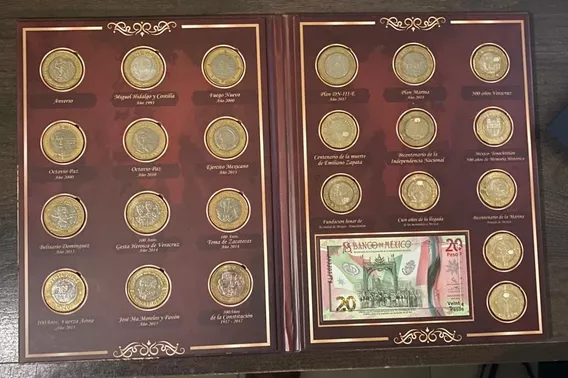 Nuevo Modelo Album Colección 23 Monedas 20 Pesos Y Billete!