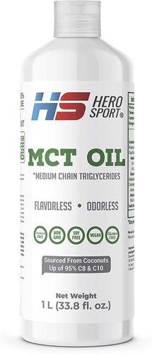 Hero Sport Mct Oil Aceite Mct Mas De 95% De C8 Y C10 1 Litro