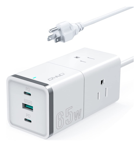 Onko Cargador Usb C De 65 W, Regleta De Alimentacin Gan Usb