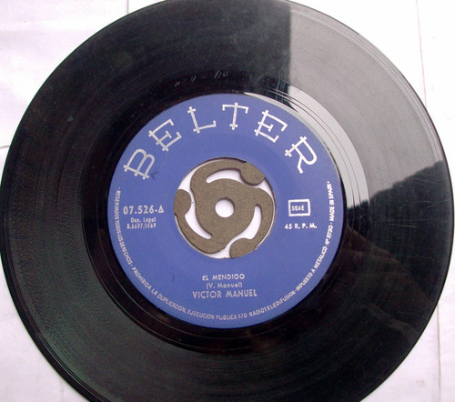 Victor Manuel / El Mendigo - La Romeria Vinilo Simple C Tapa (Usado)
