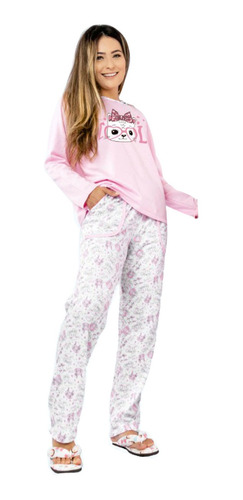Pijama Feminino Inverno Moletinho Aflanelado 2505 40 Ao 48