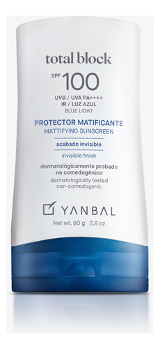 Total Block Protector Solar Matificante Spf 100 By Yanbal