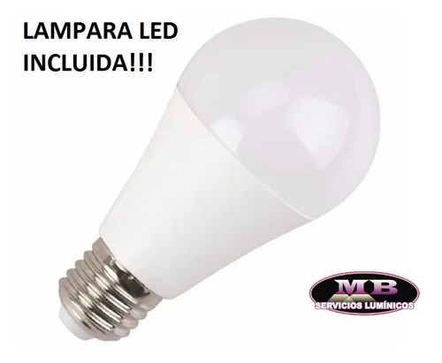 Imagen 3 de 6 de Lampara Tablero Morsa Candil + Foco Led 15w 3000k Homeoffice