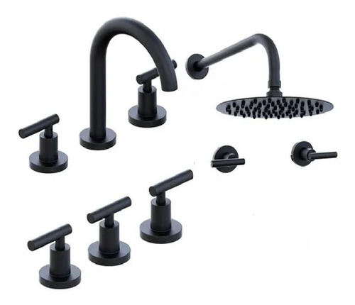 Combo Grif Hidromet Sun Lever Black Lavat Mesada Bidet Ducha