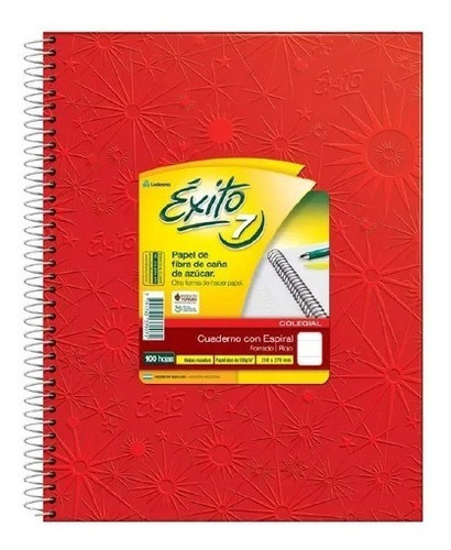  Éxito Colegial E7 60 hojas  unidad x 1 21cm x 27cm color rojo rayado