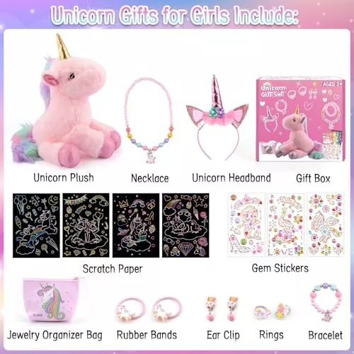 Regalos de unicornios para niñas, animales de peluche de unicornio para  niñas, juguetes de unicornio para niñas de 3, 4, 5, 6, 7, 8 años, juguetes  de