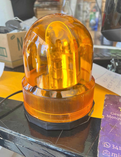 Baliza Rotativa Con Imán 12volt Naranja Ámbar