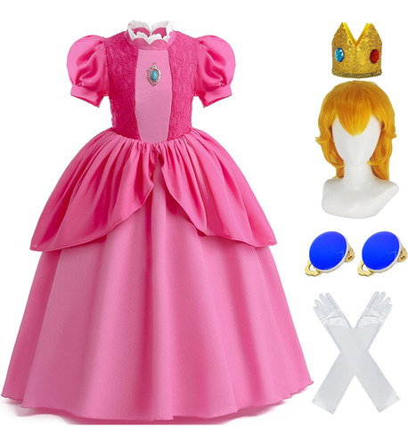 Disfraz De Princesa Melocotón Para Niñas Y Niños, Super