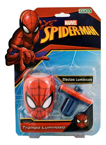 Spiderman Trompo Luminoso Hombre Araña Marvel Orig. Ditoys Color Rojo