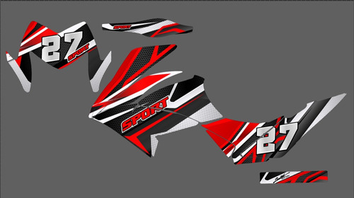 Stickers Para Hero Hunk 160r  Rayas Rojo