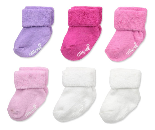 Little Me Baby-girls 6 Pack Variety Socks 0-6 Months Purp...