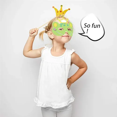 Set De 32 Máscaras De Animales Para Colorear DIY – Incluye Pinturas, Pinceles Y Paletas, Ideal Para Fiestas Y Manualidades Infantiles