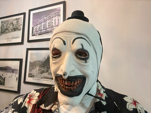 Máscara de payaso Pagliacci Terrifier Art The Clown Opera, color blanco