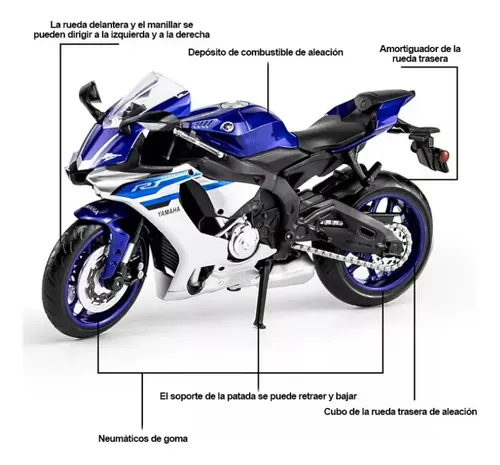 fzx Yl Scale Yzf R1 Motocicleta De Brinquedo Colecionável