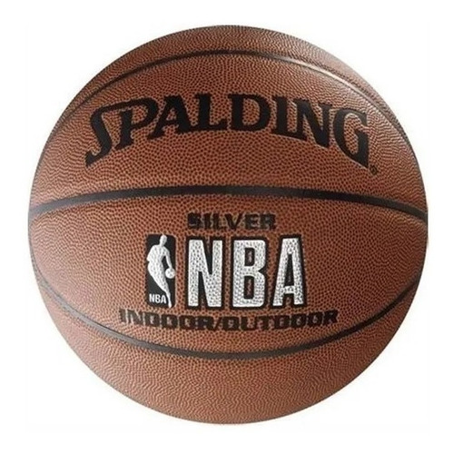 Pelota Basquet Spalding Basket N° 7 Nba Silver Cuero Indoor Semi Profesional Interior