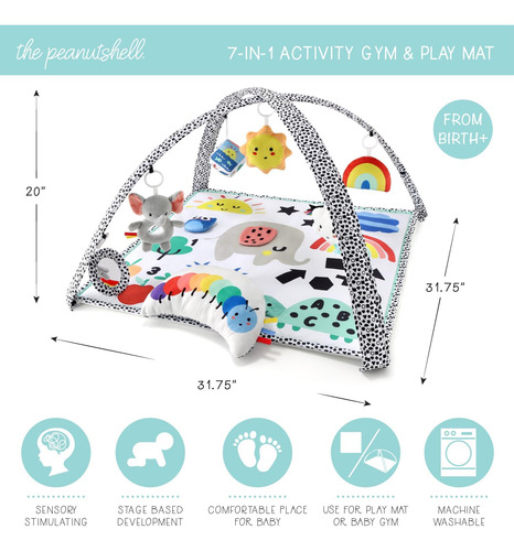 The Peanutshell Unisex Baby Play Gym Y 7-in-1 Play Mat-playm