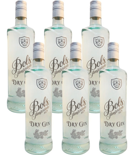 Gin Bols Dry Silver Top For Export 750ml Bebidas X6 Unidades