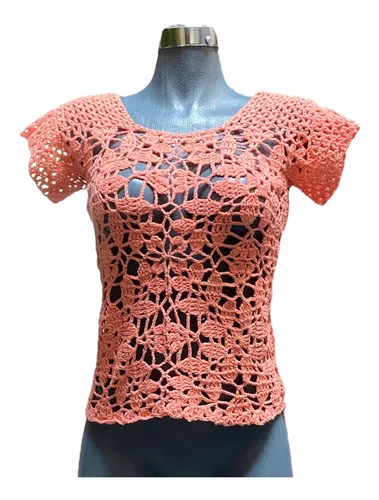 Blusa Tejida A Mano Crochet Gancho Artesanal Ganchillo