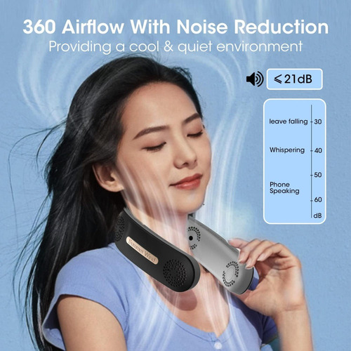 - Ventilador De Cuello Recargable Sin Aspas 4 Usb De 4000