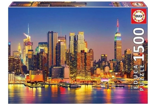 Nueva York De Noche Manhattan Rompecabezas 1500 Pz Educa