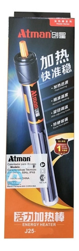 Calefactor Corto Atman Serie J25-200 Watt Acuarios Peceras