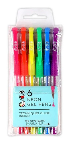 Bolígrafos De Gel Neon 6pk Para Niñas I Heart Art 