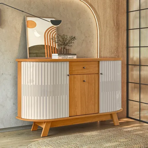 Aparador Buffet 2 Portas Cinamomo e Off White
