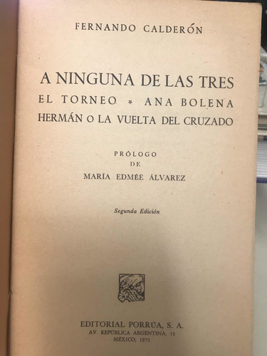 A Ninguna De Las Tres El Torneo, Ana Bolena (Usado)