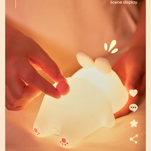 Lámpara Led Portátil Recargable Con Forma De Conejo Face Ra