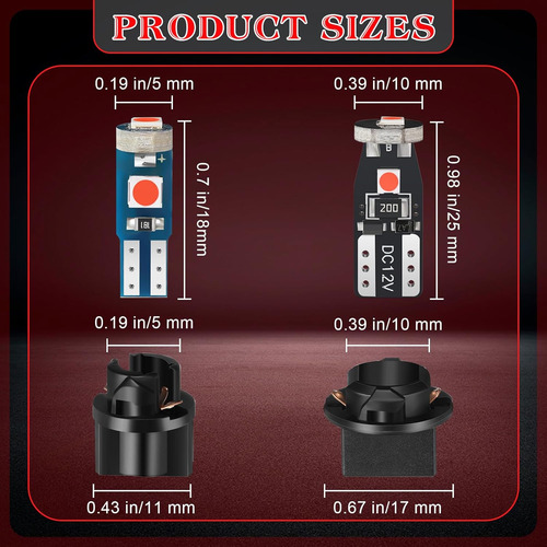 Bbto 40 Piezas T5 T10 Bombillas Led Luces De Tablero Con Enc