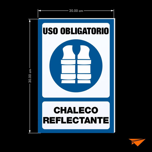3 Piezas Señalamiento Uso Obligatorio De Chaleco 30cm X 20cm Azul