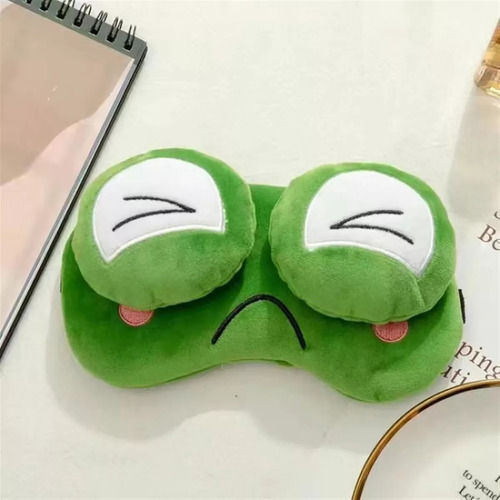 3d Máscara De Dormir De Felpa Suave Con Diseño Rana Bonito