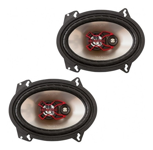 Alto Falante Bravox B3x68x 6x8 Polegadas 100wrms Par Cor Preto/vermelho