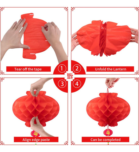 Faroles De Papel Rojos Del Festival De Primavera Para Decora