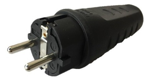 Imagen 1 de 1 de Ficha Macho Schuko De Goma Ip44