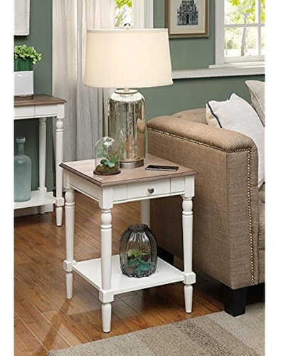 Convenience Concepts Francés Country End Table Con Cajón Y E