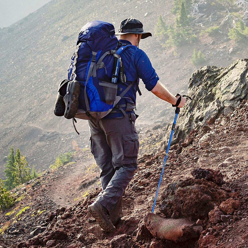 2 Piezas Bastones Trekking Plegables Para Senderismo Ligero