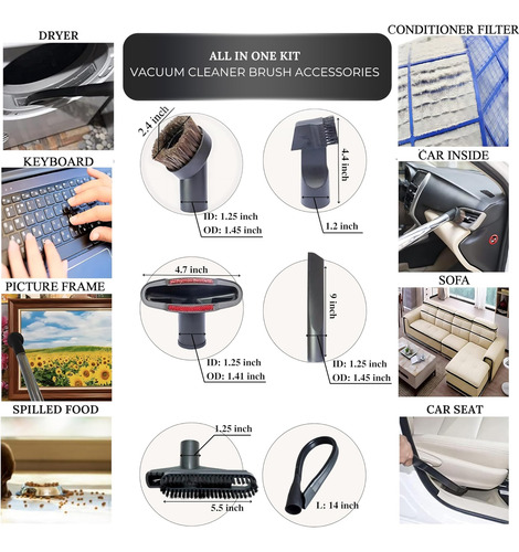 Accesorios De Cepillos De Vacío Con Un Kit De Adaptador De &