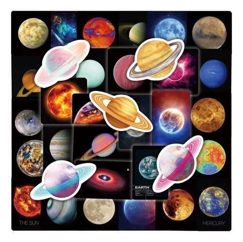 50 Stickers Calcomanias Cool Astronauta Nasa Piloto Planeta