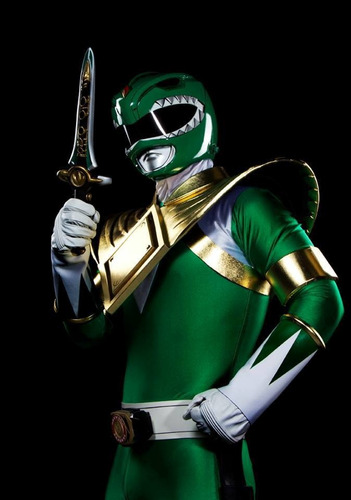 Plano Casco Power Ranger Green Mighty Morphin