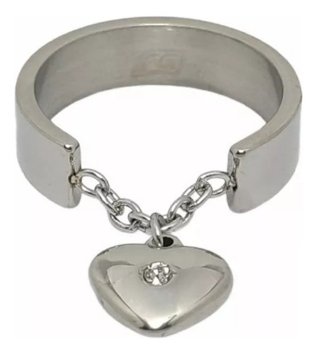 Anillo Acero Quirurgico Con Colgante Corazon Para Regalo