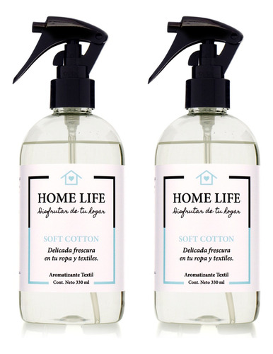 Home Life Aromatizante Textil Soft Cotton 330 Ml X 2