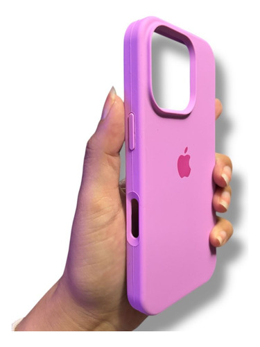 Funda Case De Silicón Para Iphone 16/ 16 Pro/ 16 Pro Max Morado/fucsia Iphone 16e