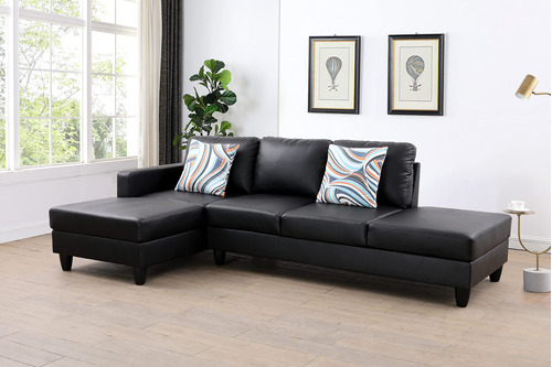 Star Home Living Lenardo - Sofa Seccional, Color Negro