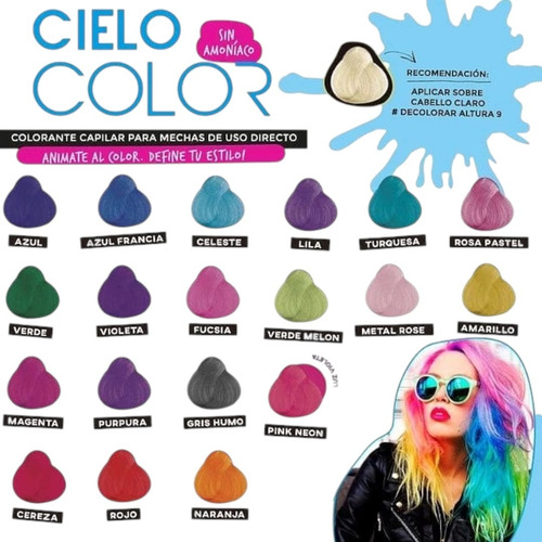 Otowil Tintura Crema Fantasia Varios Colores X3 Cielo Color Lila