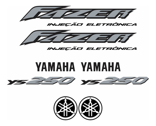 Kit Adesivos Yamaha Fazer 250 2005 À 2006 Vermelha Resinado