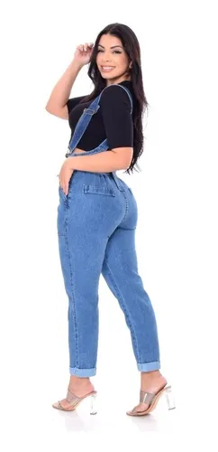 Calça jeans salopete sales