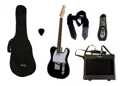 Combo Guitarra Electrica Parquer Telecaster Negra Ampli 5w