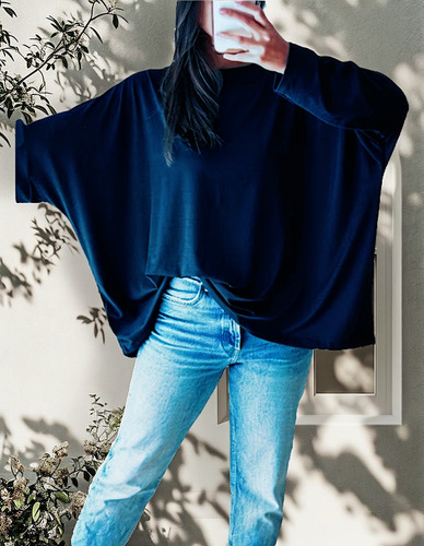 Blusa Remerón Amplio Ancho Mujer Oversize M Al 5xl!