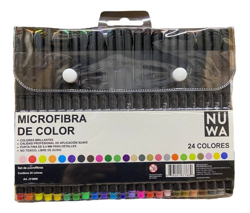 Microfibras Nuwa Punta Fina 0.4mm X 24 Colores